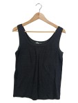 Vorschaubild 1 von Unterhemd Damen Gr. L Schwarz Baumwolle Uni Basic Ärmellos Alltag