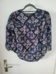 Vorschaubild 2 von Damen Bluse Bohemian Paisley Muster Blau Baumwolle Gr. S/36