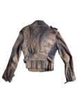 Vorschaubild 3 von Lederjacke Damen Braun Gr. 34/XS Uni Vintage Langarm Freizeit Casual