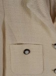 Vorschaubild 3 von Blazer Damen Beige Gr. 38/M Baumwolle Leinen Polyester Uni Klassisch Knopf