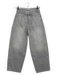Vorschaubild 1 von Damen Jeans Wide Fit Grau W27/L32 High Waist Bindegürtel