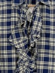 Vorschaubild 3 von Damen Hemdbluse Rüschen Kariert Blau Gr. 6 / 38