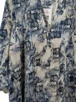Vorschaubild 2 von Damen Bluse Gr. 48 Schlangenmuster Blau Beige Polyester