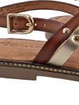Vorschaubild 2 von Damen Sandalen Riemchen Leder Braun Gold Gr. 37 Sommer