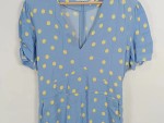 Vorschaubild 2 von Damen Jumpsuit Gr. 38/M Blau Gelb Polka Dots V-Ausschnitt