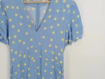 Vorschaubild 3 von Damen Jumpsuit Gr. 38/M Blau Gelb Polka Dots V-Ausschnitt
