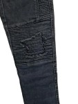 Vorschaubild 4 von Ripped Jeans Kinder Gr. 164 Grau Baumwolle Uni Streetwear Biker 37 cm