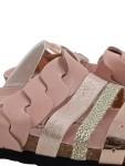 Vorschaubild 3 von Damen Pantoletten Gr. 38 Rosa Metallic Kork Fußbett Sommer