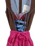 Vorschaubild 2 von Dirndl Trachtenkleid Damen Gr. 32 Braun Pink Kariert