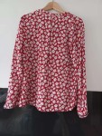Vorschaubild 2 von Damen Bluse Gr. 40 Rot Blumenmuster Langarm