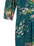 Vorschaubild 3 von Damen Wickelkleid Blumenmuster Grün Gr. M Viskose