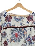 Vorschaubild 2 von Bluse Damen Weiß Gr. 46/3XL Viskose Blumenmuster Feminin Langarm Knopf