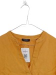 Vorschaubild 2 von Damen Leinenbluse Gr. 38 Orange Kurzarm V-Ausschnitt