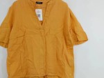 Vorschaubild 5 von Damen Leinenbluse Gr. 38 Orange Kurzarm V-Ausschnitt