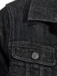 Vorschaubild 2 von Jeansjacke Damen Schwarz Gr. 38/M Baumwolle Uni Casual Langarm Herbst/Winter
