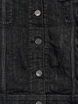 Vorschaubild 3 von Jeansjacke Damen Schwarz Gr. 38/M Baumwolle Uni Casual Langarm Herbst/Winter