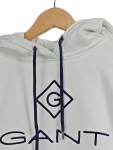 Vorschaubild 3 von Kapuzenpullover Herren Gr. 50/M Weiß Baumwolle Polyester Logo-Print Casual