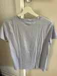 Vorschaubild 2 von Damen T-Shirt Gr. M Hellblau Basic Logo Baumwolle Casual