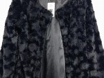Vorschaubild 2 von Pelzjacke Damen Schwarz Gr. 40/L Polyester Strukturmuster Elegant