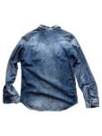 Vorschaubild 2 von Freizeithemd Herren Blau Gr. 52/L Baumwolle Uni Vintage Langarm 60 cm
