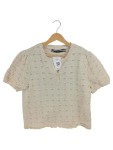 Vorschaubild 1 von Pullover Damen Gr. 40/L Beige Baumwolle Polyester Lochmuster Feminin
