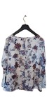Vorschaubild 5 von Bluse Damen Weiß Gr. 46/3XL Viskose Blumenmuster Feminin Langarm Knopf