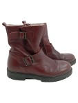 Vorschaubild 1 von Kinder Leder Stiefel Mädchen Gr. 36 Bordeaux Rot Biker Boot