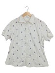 Vorschaubild 1 von Trachtenhemd Kurzarm Hirsch Muster Weiß Gr. XL