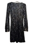 Vorschaubild 5 von Freizeitkleid Damen Schwarz Gr. 36/S Viskose Florales Muster Elegant
