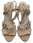 Vorschaubild 2 von Gianna di Firenze Damen Sandaletten Gr. 41 Beige Schlangen-Optik Plateau