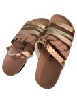 Vorschaubild 5 von Damen Pantoletten Gr. 38 Rosa Metallic Kork Fußbett Sommer