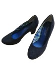 Vorschaubild 4 von Damen Pumps Gr. 37 Blau Wildleder Blockabsatz Elegant