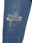 Vorschaubild 2 von Mom Jeans Damen Gr. 40 Blau Destroyed Ripped High Waist