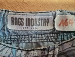 Vorschaubild 3 von Cargo Shorts Kinder Blau Gr. 164 Baumwolle Abstrakt Streetwear Freizeit Knopf