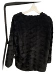 Vorschaubild 2 von Pelzjacke Damen Gr. 38/M Schwarz Polyester Uni Modern Langarm