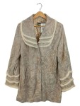 Vorschaubild 1 von Leder Haus Damen Ledermantel Gr. 38 Beige Vintage Fellbesatz Stickerei