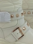 Vorschaubild 2 von Damen Stiefel Leder Nieten Schnallen Weiß Gr. 40 Winter