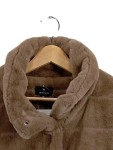 Vorschaubild 2 von Pelzjacke Damen Braun Gr. 46 Polyester Uni Modern Langarm Alltag Knopf