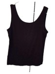 Vorschaubild 4 von Unterhemd Damen Gr. L Schwarz Baumwolle Uni Basic Ärmellos Alltag