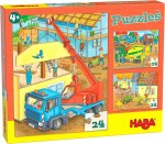 Vorschaubild 1 von Baustellen-Puzzle 3-fach Set 3x 24 Teile Kinderpuzzle ab 4 Jahre Bagger