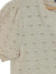 Vorschaubild 3 von Pullover Damen Gr. 40/L Beige Baumwolle Polyester Lochmuster Feminin