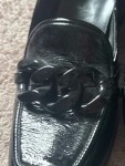 Vorschaubild 4 von Damen Loafer Lackleder Schwarz Kette Slipper Gr. 36 elegant