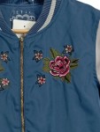 Vorschaubild 3 von Bomberjacke Kinder Gr. 152 Blau Polyester Blumenmuster Casual Freizeit