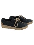 Vorschaubild 1 von Damen Espadrilles Schnürschuhe Blau Leder Größe 37 Casual