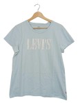 Vorschaubild 1 von Damen T-Shirt Gr. L Hellblau Logo-Print Kurzarm Casual