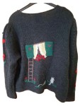 Vorschaubild 2 von Trachtenjacke Damen Schwarz Gr. 40/L Wolle Blumenmuster Knopf