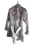 Vorschaubild 2 von Pelzjacke Damen Grau Gr. 36/S Viskose Tierdruck Animal-Print Langarm Casual