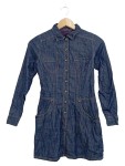 Vorschaubild 1 von Jeanskleid Kinder Gr. 152 Blau Baumwolle Uni Casual Alltag Knopf