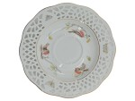 Vorschaubild 1 von Untertasse Porzellan Durchbruchrand Vögel Schmetterlinge 15cm