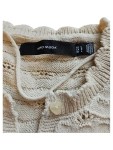 Vorschaubild 2 von Pullover Damen Gr. 40/L Beige Baumwolle Polyester Lochmuster Feminin